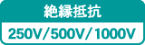 絶縁抵抗　250V/500V/1000V